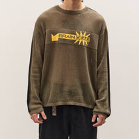 Brain Dead Long Sleeve Mesh Sweater Unisex, Green