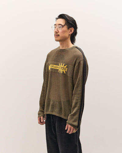 Brain Dead Long Sleeve Mesh Sweater Unisex, Green