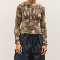 Brain Dead Mariel Sport Knit Long Sleeve, Grey