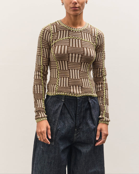 Brain Dead Mariel Sport Knit Long Sleeve, Grey