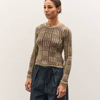 Brain Dead Mariel Sport Knit Long Sleeve, Grey