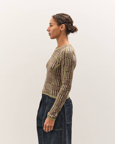 Brain Dead Mariel Sport Knit Long Sleeve, Grey