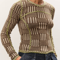 Brain Dead Mariel Sport Knit Long Sleeve, Grey