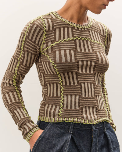 Brain Dead Mariel Sport Knit Long Sleeve, Grey