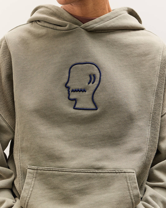Brain Dead Mendoza Cropped Hoodie, Cement