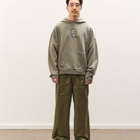 Brain Dead Mendoza Cropped Hoodie Unisex, Cement