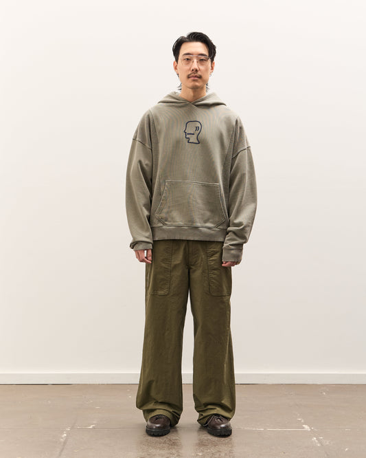 Brain Dead Mendoza Cropped Hoodie Unisex, Cement