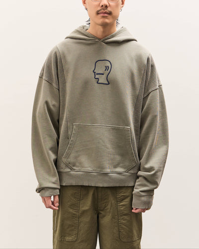 Brain Dead Mendoza Cropped Hoodie Unisex, Cement