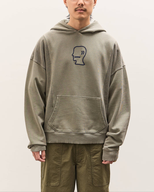 Brain Dead Mendoza Cropped Hoodie Unisex, Cement