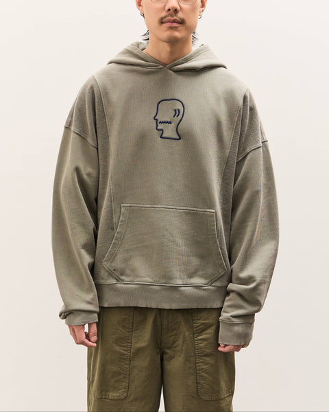 Brain Dead Mendoza Cropped Hoodie Unisex, Cement – Glasswing