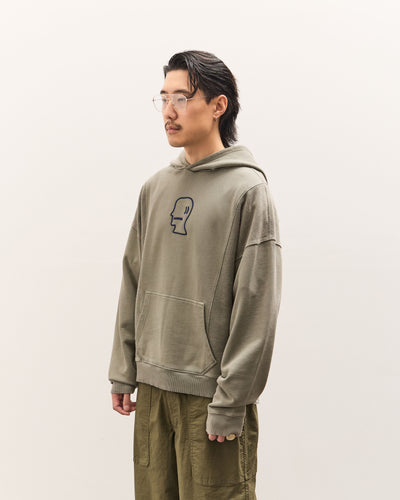 Brain Dead Mendoza Cropped Hoodie Unisex, Cement