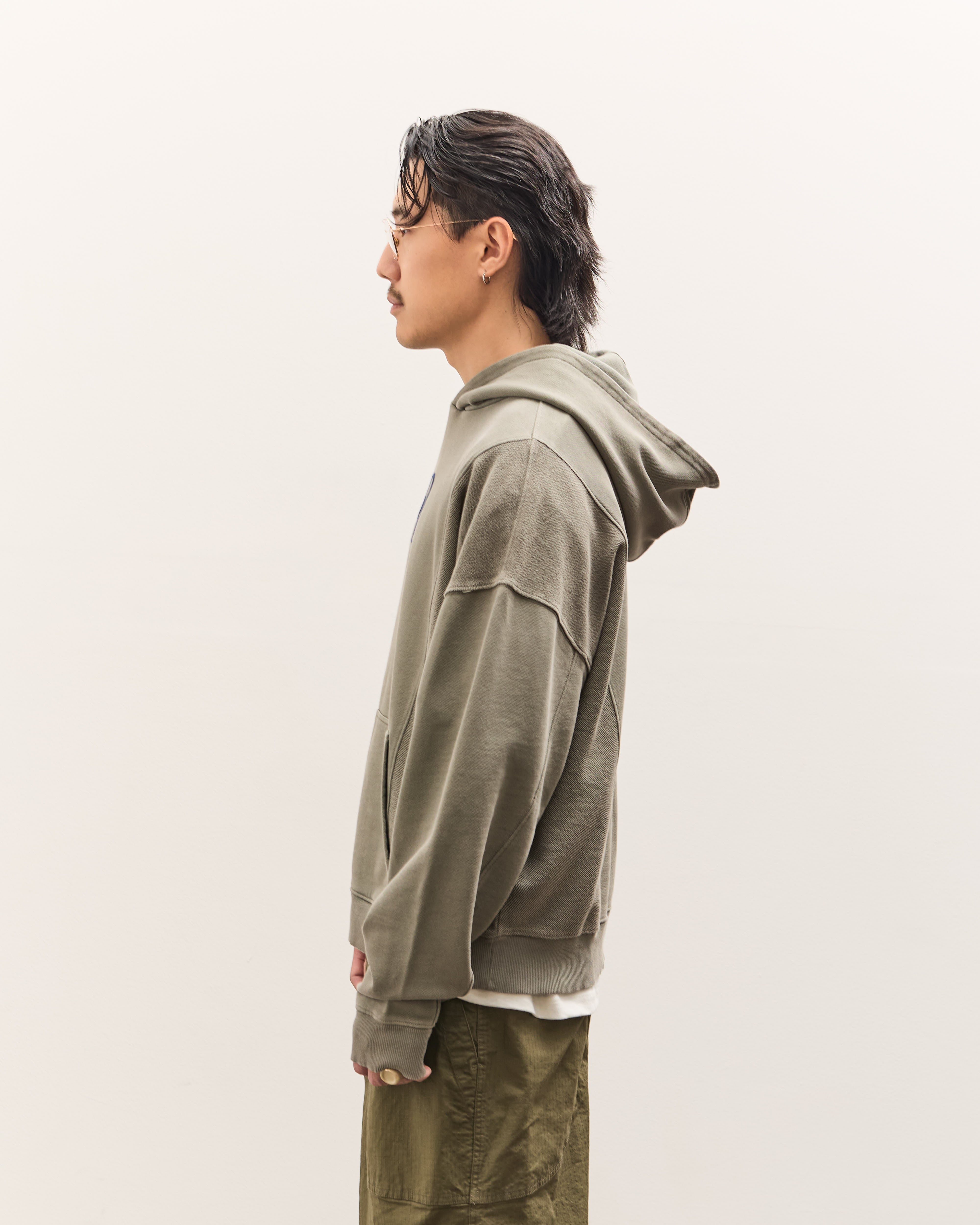 Brain Dead Mendoza Cropped Hoodie Unisex, Cement – Glasswing