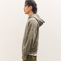 Brain Dead Mendoza Cropped Hoodie Unisex, Cement