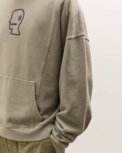 Brain Dead Mendoza Cropped Hoodie Unisex, Cement