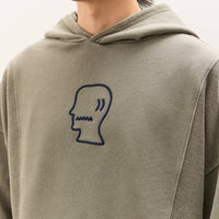 Brain Dead Mendoza Cropped Hoodie Unisex, Cement