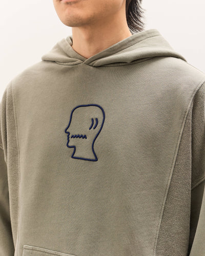 Brain Dead Mendoza Cropped Hoodie Unisex, Cement