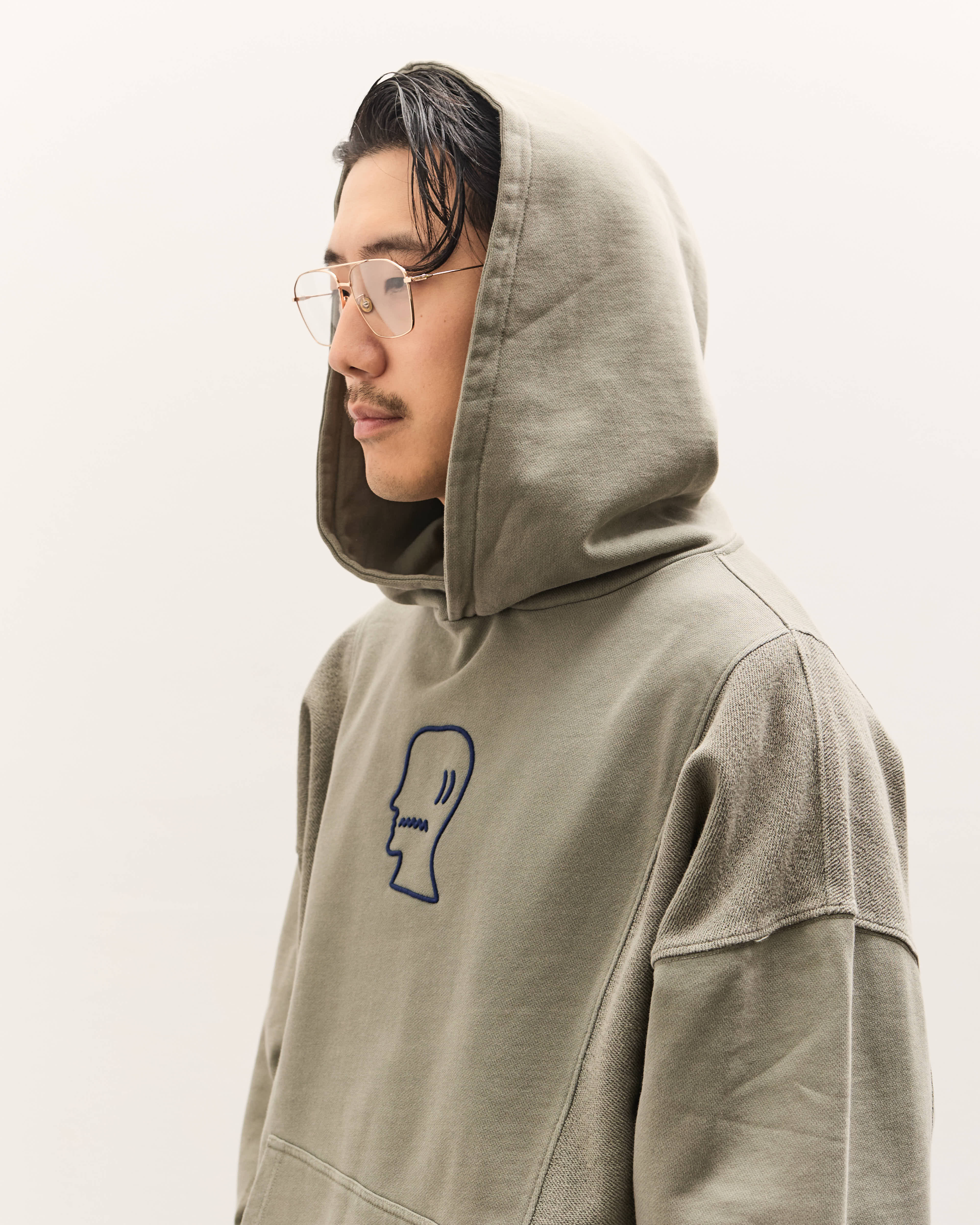 Brain Dead Mendoza Cropped Hoodie Unisex, Cement – Glasswing