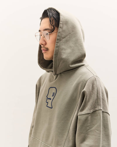 Brain Dead Mendoza Cropped Hoodie Unisex, Cement