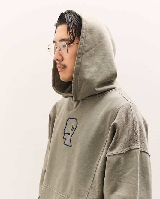 Brain Dead Mendoza Cropped Hoodie Unisex, Cement