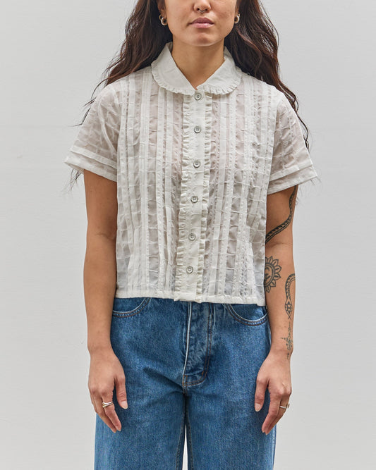 Brain Dead Mercado Square Button Up Shirt, White