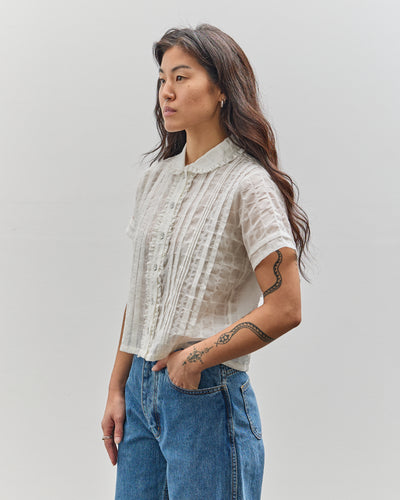 Brain Dead Mercado Square Button Up Shirt, White