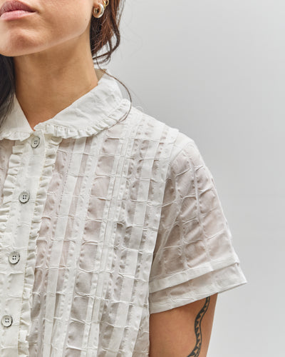 Brain Dead Mercado Square Button Up Shirt, White