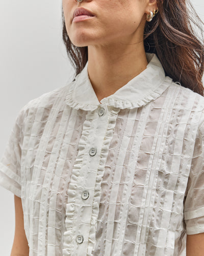 Brain Dead Mercado Square Button Up Shirt, White