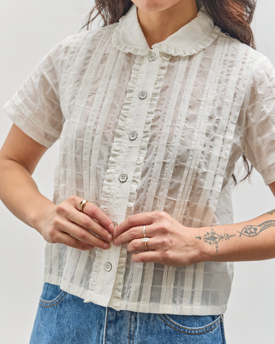 Brain Dead Mercado Square Button Up Shirt, White