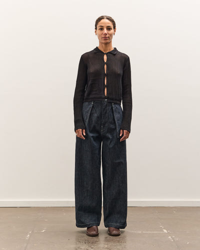 Brain Dead Mesh Knit Spiral Cardigan, Black