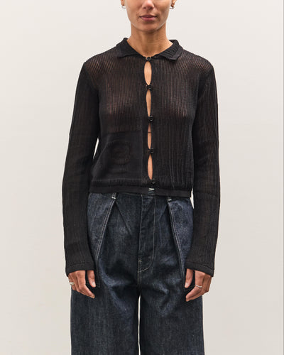 Brain Dead Mesh Knit Spiral Cardigan, Black