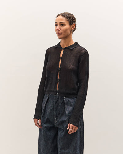 Brain Dead Mesh Knit Spiral Cardigan, Black