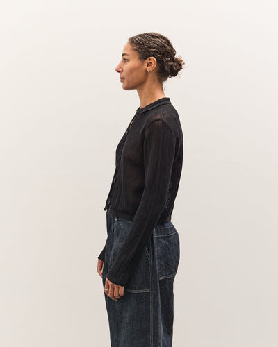 Brain Dead Mesh Knit Spiral Cardigan, Black