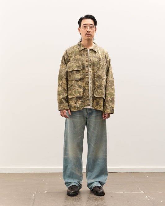 Brain Dead Twill Military Shirt Jacket Unisex, Leaf Camo