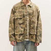 Brain Dead Twill Military Shirt Jacket Unisex, Leaf Camo