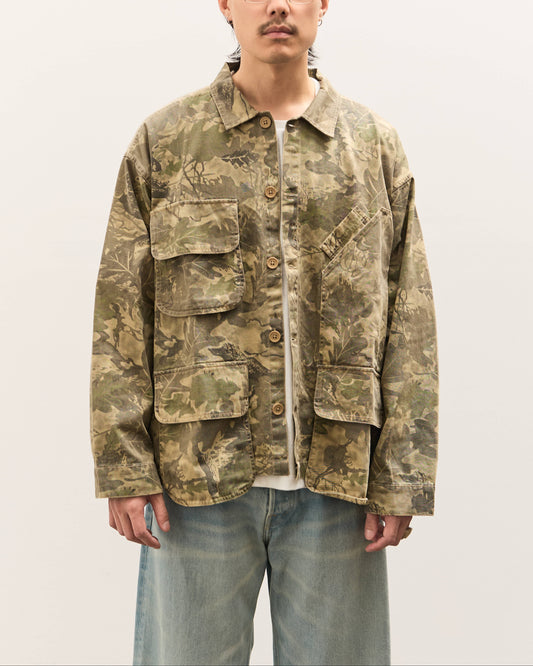 Brain Dead Twill Military Shirt Jacket Unisex, Leaf Camo