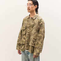 Brain Dead Twill Military Shirt Jacket Unisex, Leaf Camo