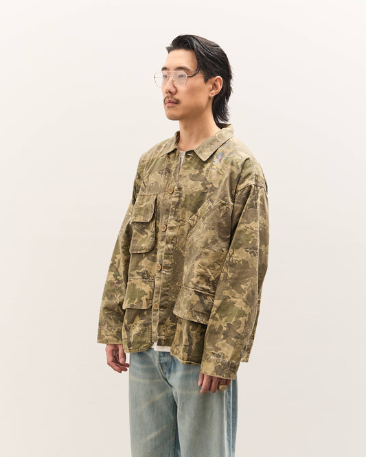 Brain Dead Twill Military Shirt Jacket Unisex, Leaf Camo