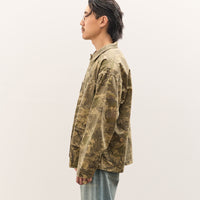 Brain Dead Twill Military Shirt Jacket Unisex, Leaf Camo