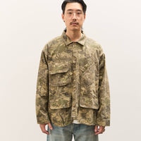Brain Dead Twill Military Shirt Jacket Unisex, Leaf Camo