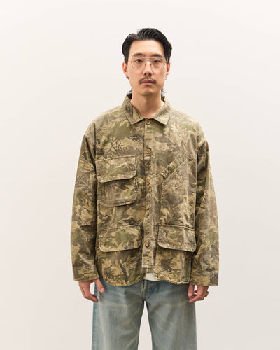 Brain Dead Twill Military Shirt Jacket Unisex, Leaf Camo