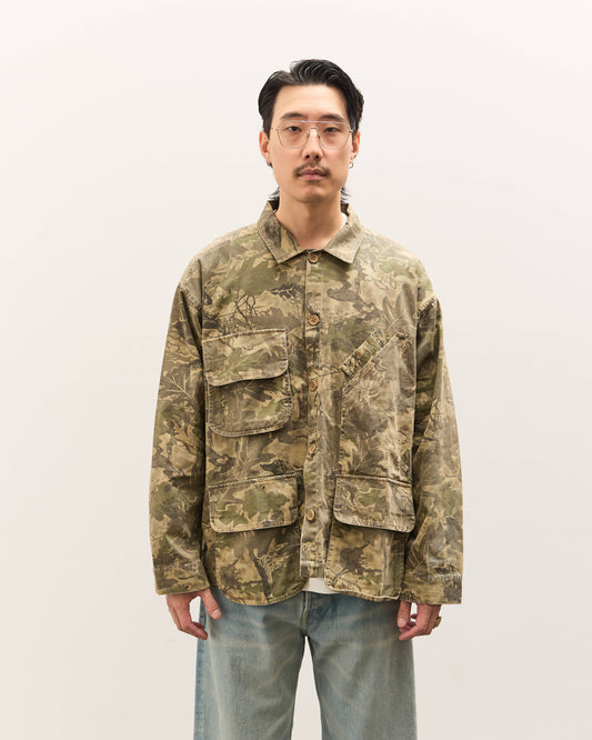 Brain Dead Twill Military Shirt Jacket Unisex, Leaf Camo