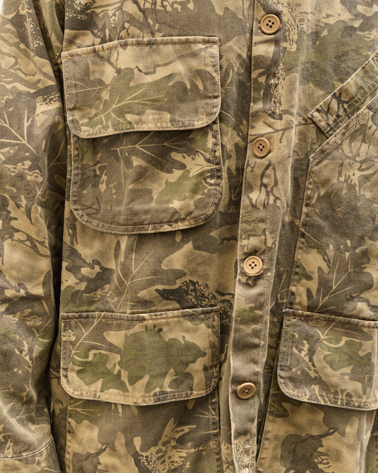 Brain Dead Twill Military Shirt Jacket Unisex, Leaf Camo