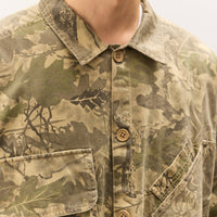 Brain Dead Twill Military Shirt Jacket Unisex, Leaf Camo