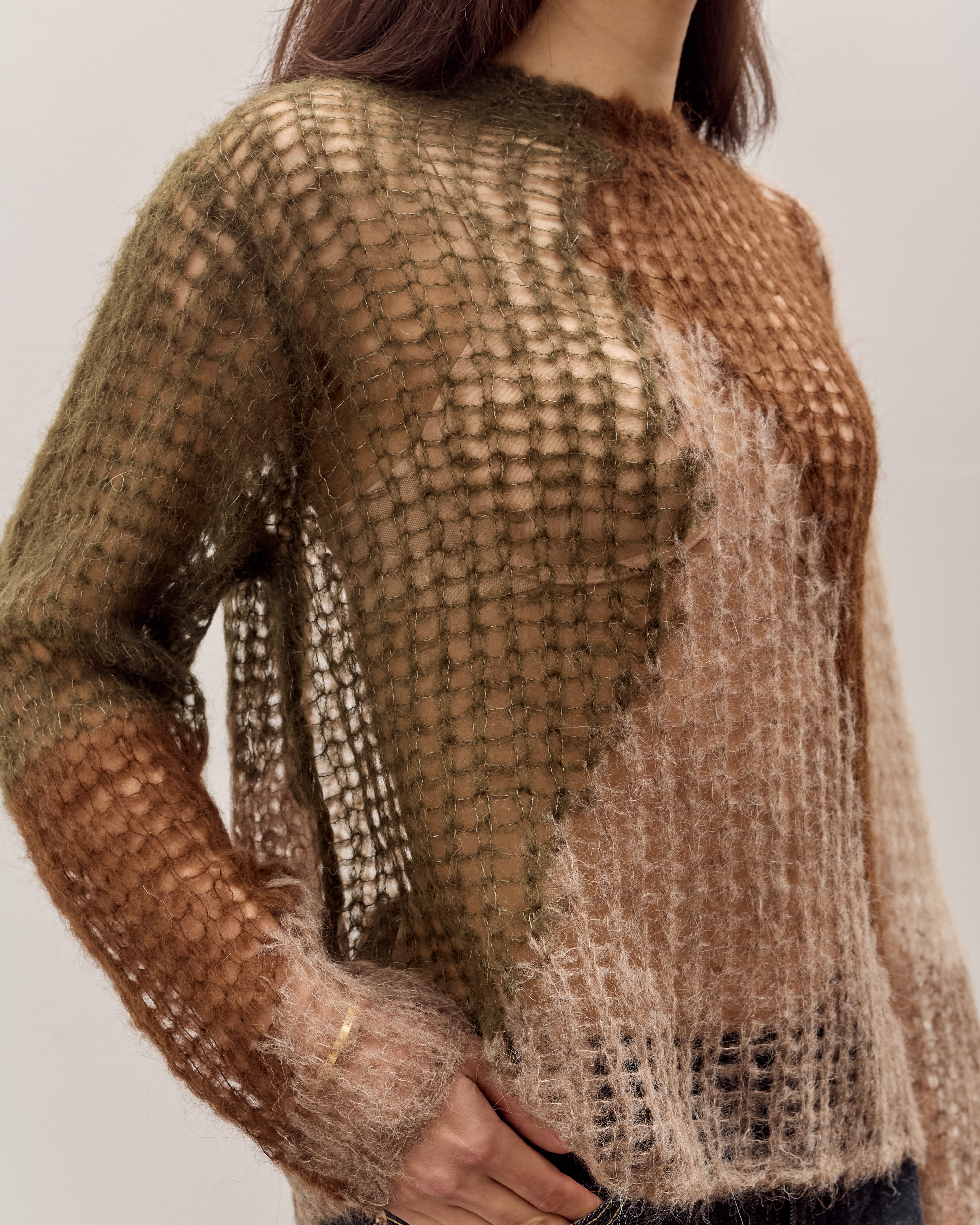 Brain Dead Organic Threadbare Sweater, Avocado – Glasswing