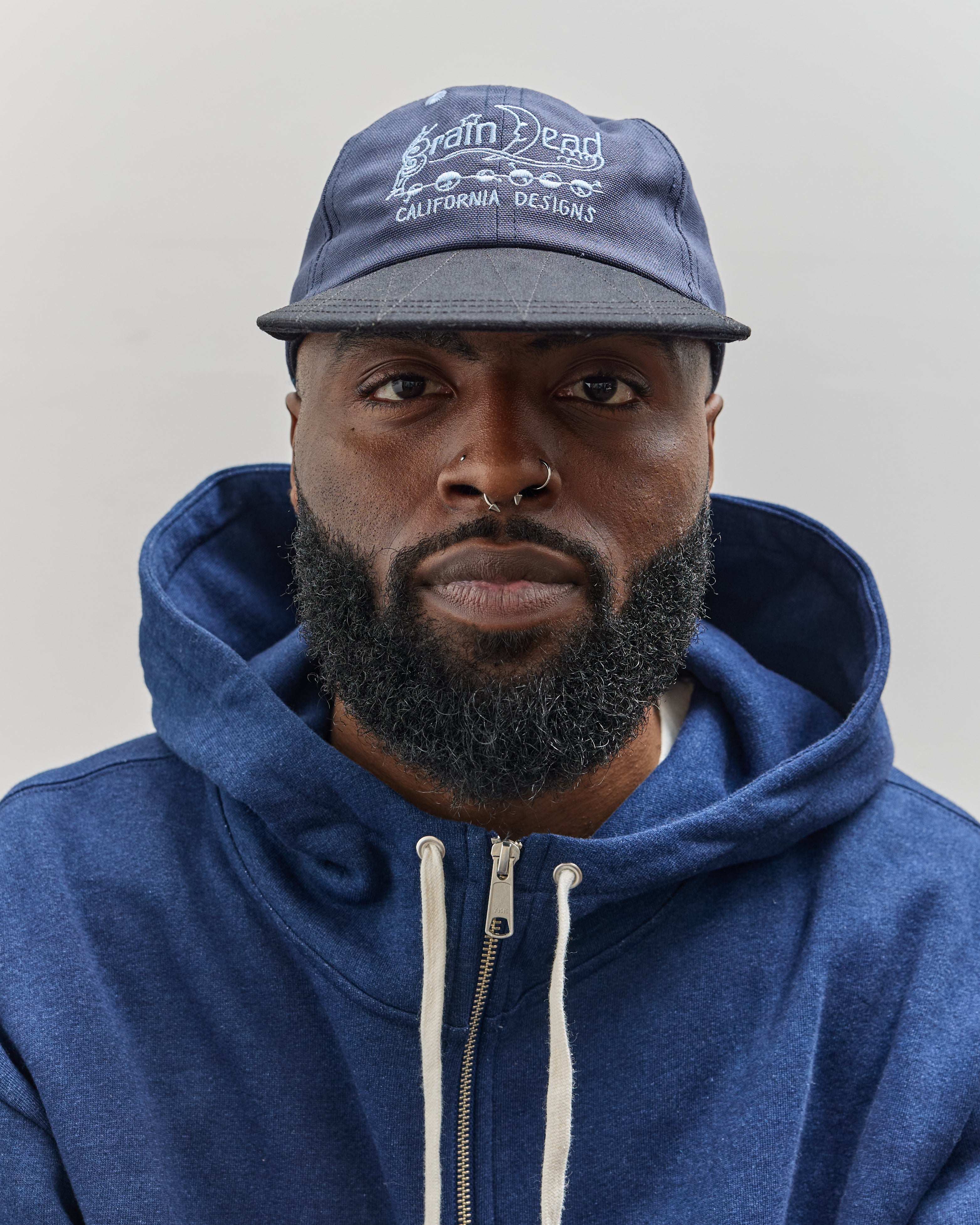 Brain Dead California Design Long Brim Hat, Navy – Glasswing