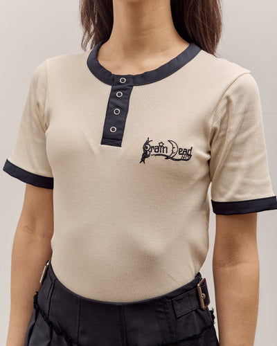 Brain Dead Ribbed Henley, Natural