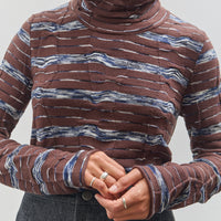 Brain Dead Space Dye Turtleneck, Navy Multi