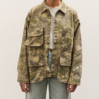 Brain Dead Twill Military Shirt Jacket, Leaf Camo