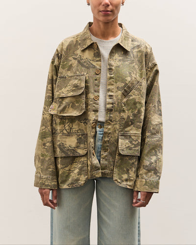 Brain Dead Twill Military Shirt Jacket, Leaf Camo