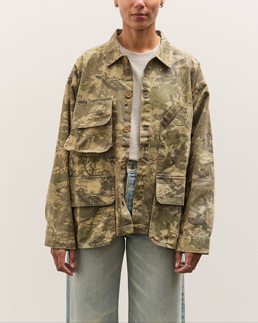 Brain Dead Twill Military Shirt Jacket, Leaf Camo